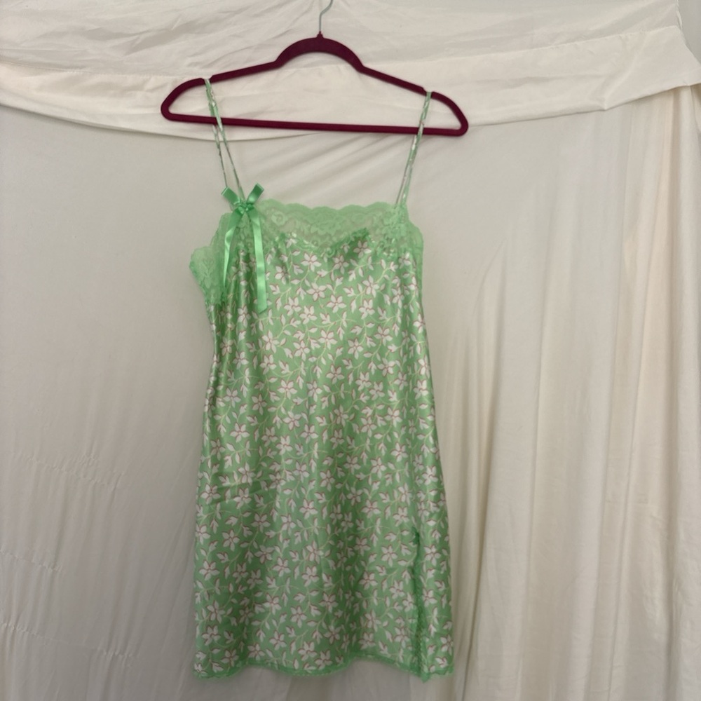 Victoria's Secret Mint Floral Lace Slip
